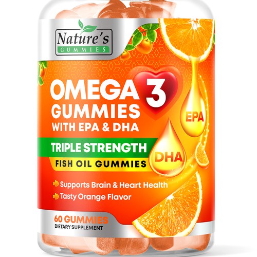 Tasty Omega 3 Fish Oil Gummies Design needed for Nature's Gummies Design by rembrandtjurin