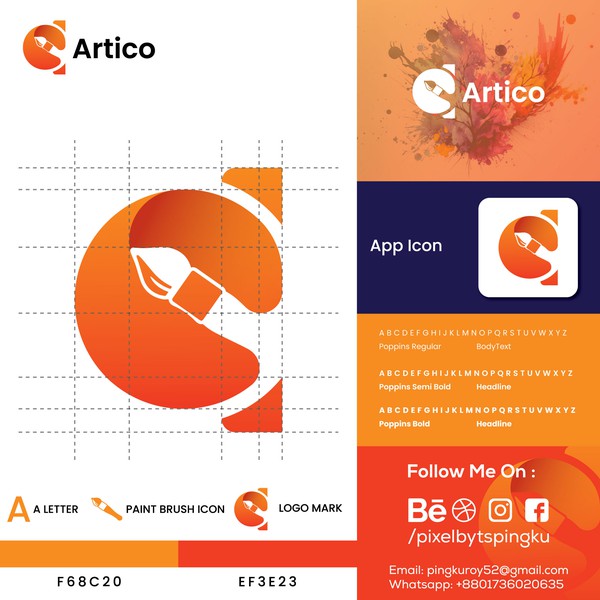 Artico – Modern App Icon & Brand Identity Design