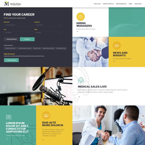 Web design for- Medical Sales Job Board, Resource Center, and Live Podcast デザイン by Aj3664