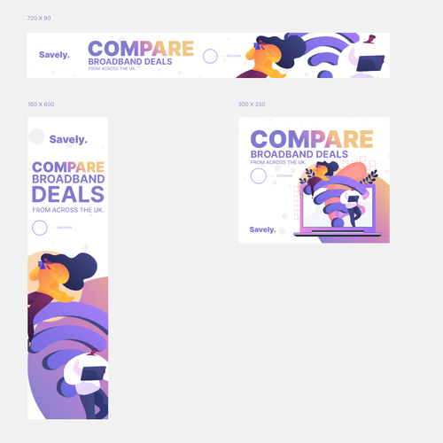 We need a standout banner ad for a modern broadband switching website. Design by Arie ツ︎