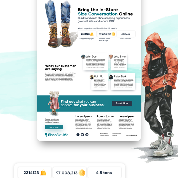 Shoes size web Design