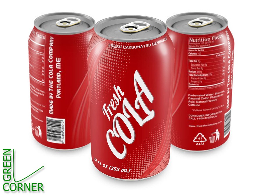 Create a generic 12 oz cola beverage can label for startup company ...