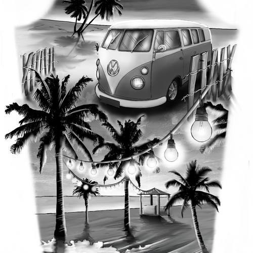 Tropical Sleeve Tattoo! Design by DesignDream.