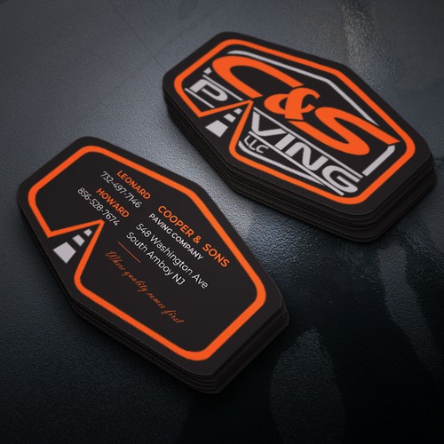 We are an asphalt paving company  card with character, style, stands out from everyone nothing bland no white ,add stuff Design réalisé par Xclusive16