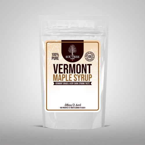 First ever production Maple Syrup Stick label Design by Pixelz Guru