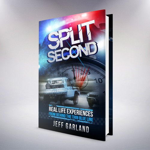 Creating an impactful cover design for my first book - 'Split Second' about my policing experiences Design by Rav Astra