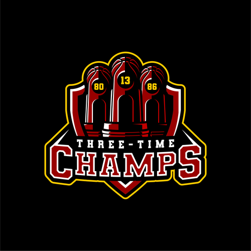 Basketball Logo for Team 'Three-Time Champs' - Your Winning Logo Featured on Major Sports Network Design by WADEHEL