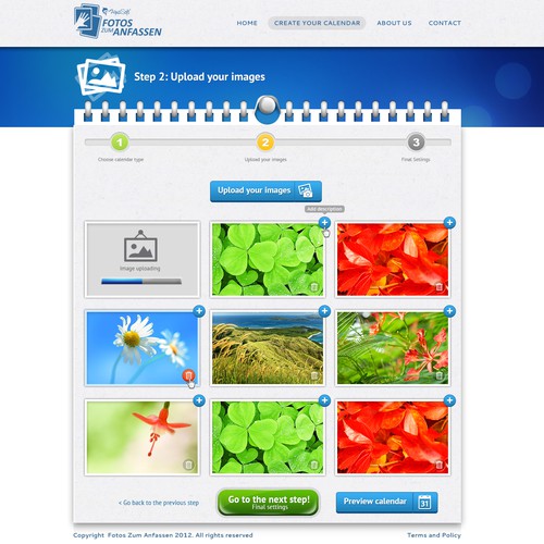 "AquaSoft PhotoCalendar Online" winning Web page design