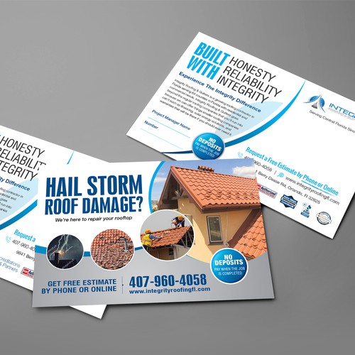 コンペ「Roofing Company Storm Damage Flyer」のデザイン by Create4Designさん 