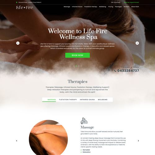 Simple Wellness Spa Website Design by Web Hub