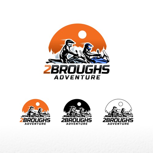 2Broughs Adventure Motorcycle Logo Design by srontovs