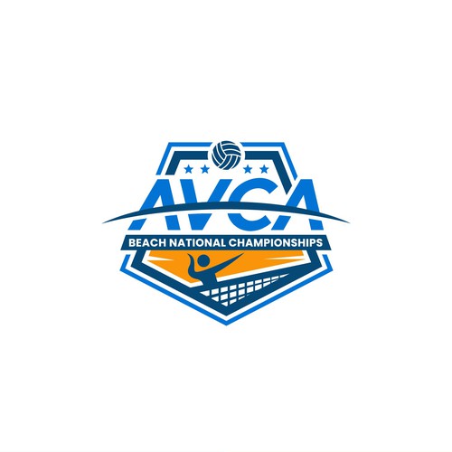 Vibrant Beach Volleyball National Championships Logo Diseño de ridwanted