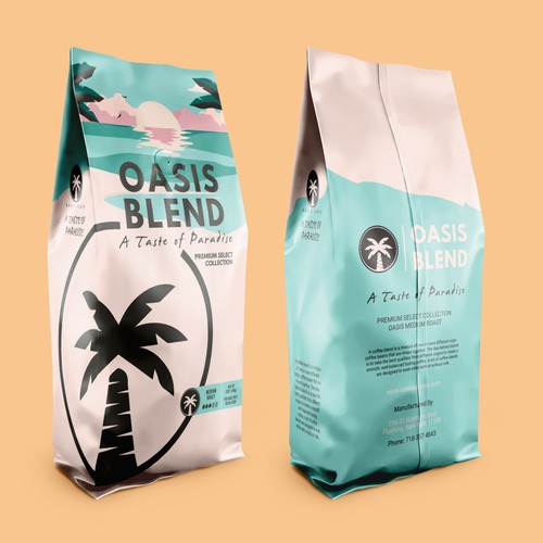 OASIS CAFE COFFEE BEAN PACKAGING DESIGN Design by suraiatonna