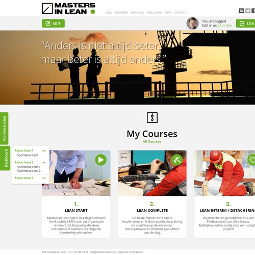 Website Design for Lean Trainers’ Online Training Platform Design by Samodiva