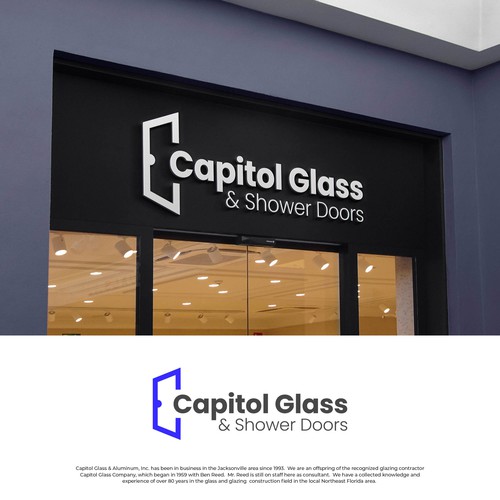 Capitol Glass (Shower Door Focus) Logo Design by Michael Diasz