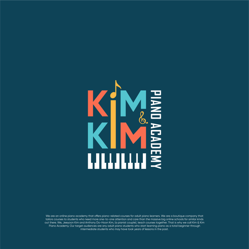 Logo to appeal adult piano students for online piano school called Kim & Kim Piano Academy Design by Ardimast