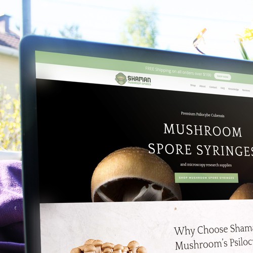 Magic mushroom spore logo for e-commerce business Design by TamaCide