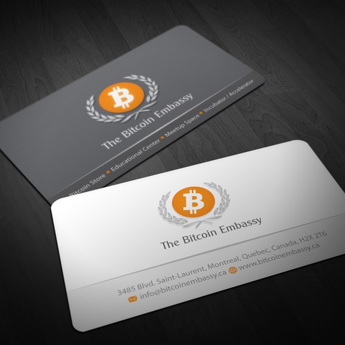 business card for Bitcoin Embassy Business card contest
