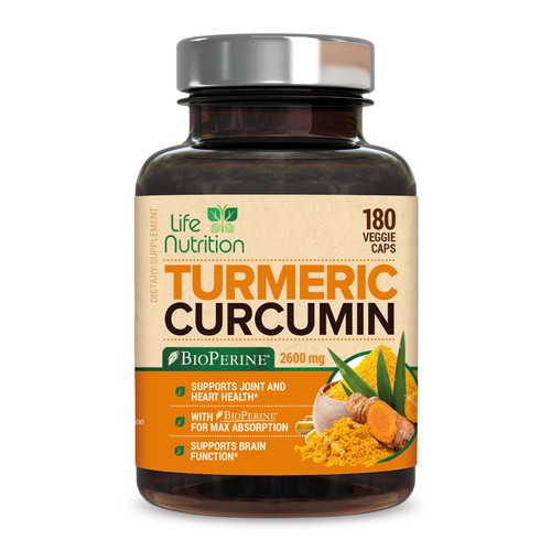 Life Nutrition needs a "beautiful label" for its Turmeric Extract bottle -  (Two (2) Winners will be awarded! ) Design by ProveMan