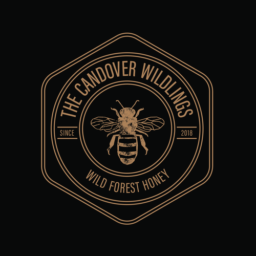 The Bees Need You! Wild Forest Honey Label Design. Design by Luckykid