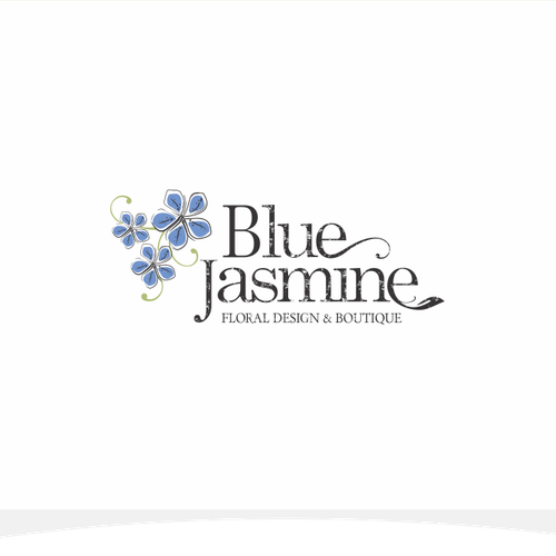 LOGO & BUSINESS CARD DESIGN FOR BLUE JASMINE LLC FLORAL DESIGN AND BOUTIQUE Design by Vesmar