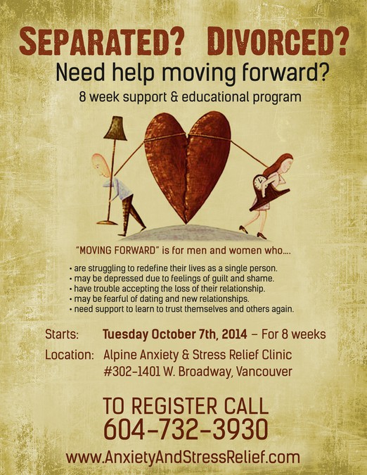 Create a poster for a separation & divorce group Postcard, flyer or
