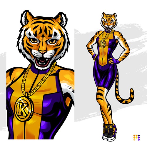 I need a Marvel comics style superhero tiger mascot. Design by Trafalgar Law