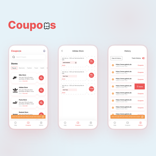 Design for a Coupon/Promotion app Design by abdulbasit94