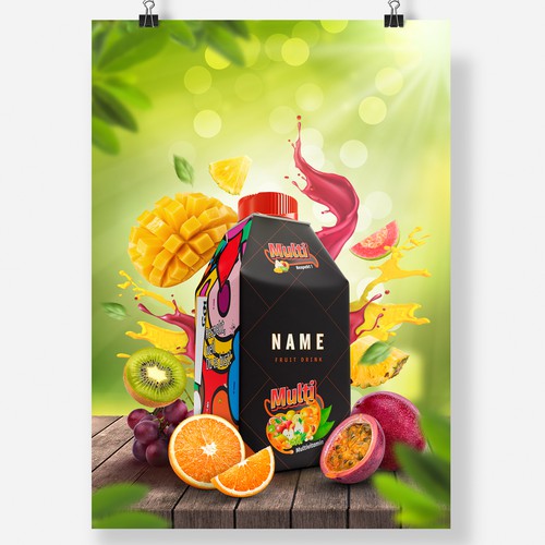 Dynamic poster design for Fruit Juice advertisement Design réalisé par rendydjox