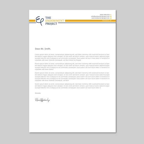 Clean, simple note design, The Endowment Project Design by LAXMI DESIGNHUB