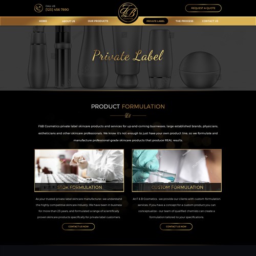 Black & gold themed website design Réalisé par MyCreativeMind