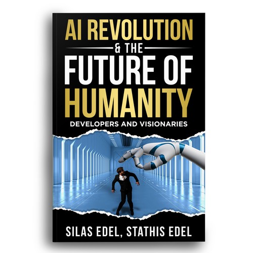 Futuristic AI Book Cover - AI vs Humans/Dark Design by Bigpoints