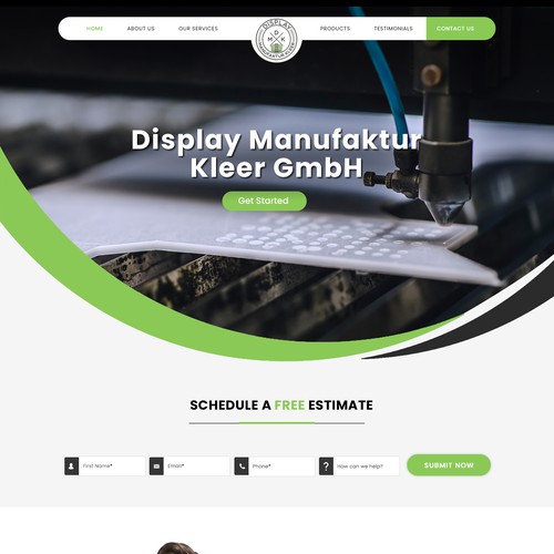 Designs | A website for a new manufacturing company | Web page design ...