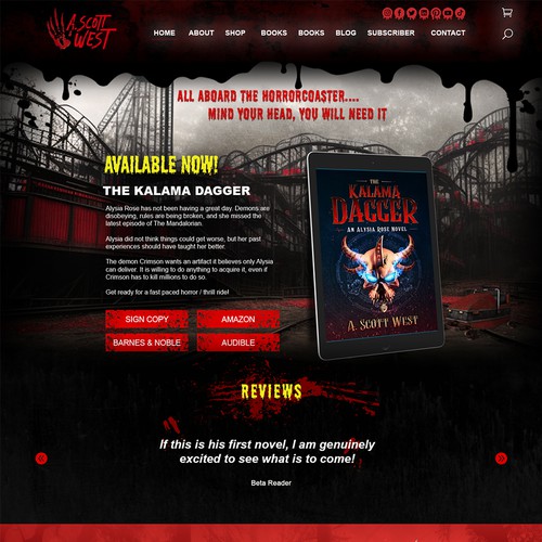 Website Redesign for Horror Author - Get Creepy! Design by yvanweb Designs