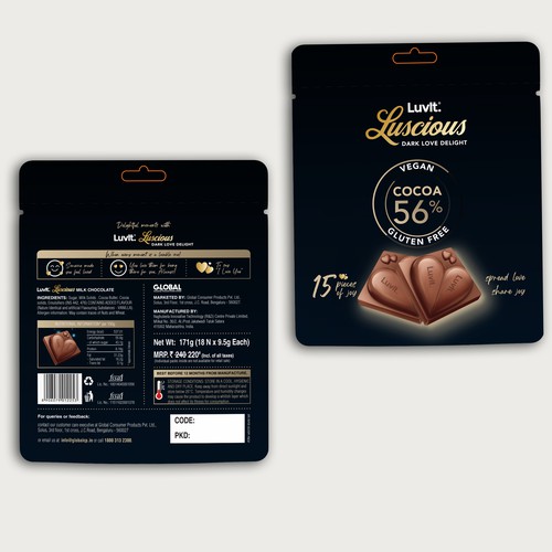 Design Design a standout label for a Premium Chocolate Homepack por Flamengo DigiCraft