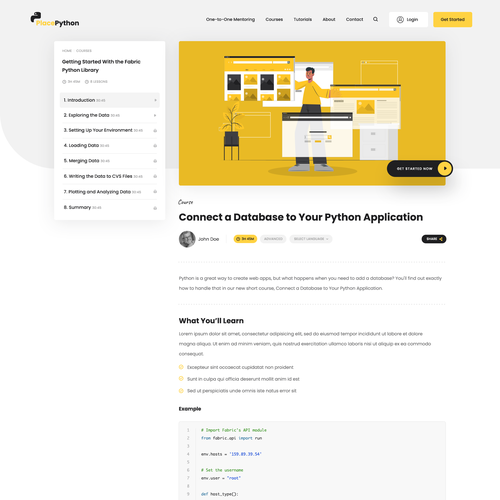 Educational and mentoring platform about the Python programming language-ontwerp door anna.uxui