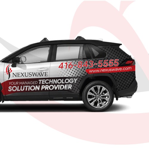 futuristic technology vehicle wrap for IT solutions company. Design by E-SolBiz™