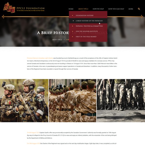 PPCLI Foundation website Ontwerp door Infinityデザイナー