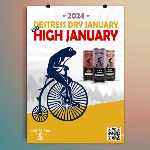 Create a 'Dry January meets High January' poster.  Have Fun, Be Creative, Open to all suggestions. Design by 123Graphics