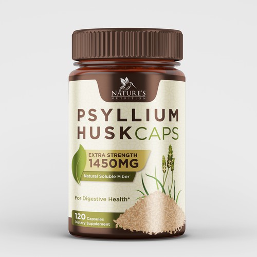 Natural Psyllium Husk Capsules Design needed for Nature's Nutrition Design by EsoWorld