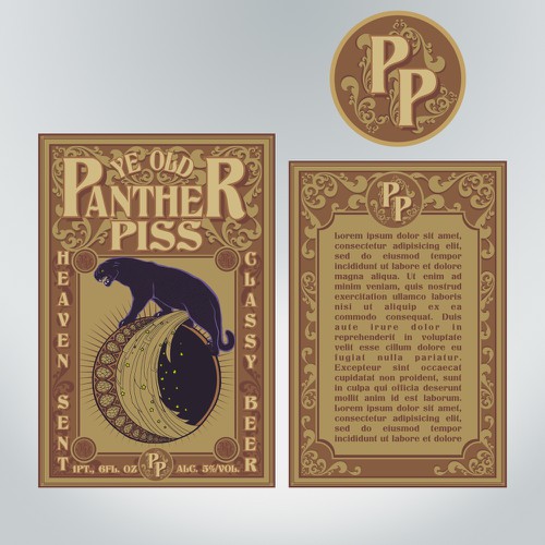 "Panther Piss" BEER Label - GuaranteedWinner - Blind, not private.   Get Pissed!   Design by Wintrygrey