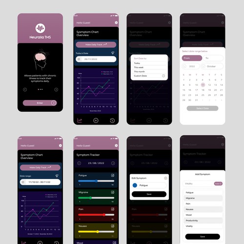 Symptom Tracker App Design by Markeecreative