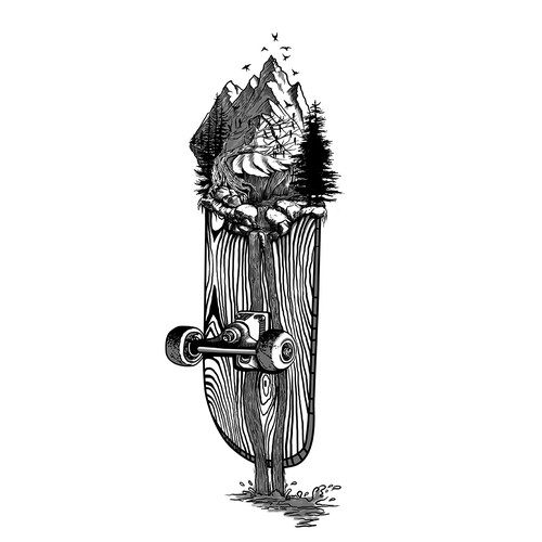 Skateboard Tattoo Design by » GALAXY @rt ® «