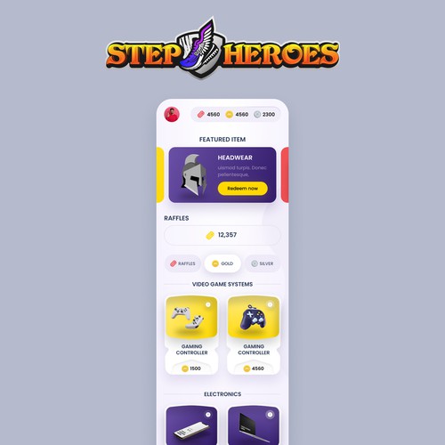 Design the app for StepHeroes, a new and innovate fitness game Design by MercClass