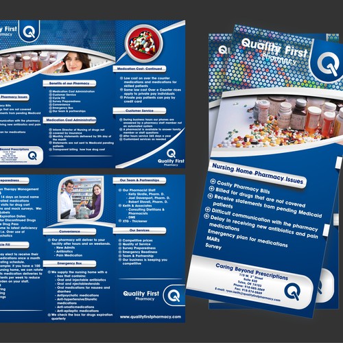 Design a eye-catching brochure for Quality First Pharmacy Réalisé par den.b