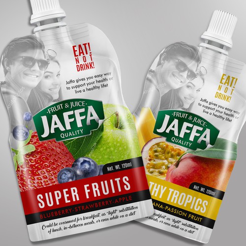 Design Develop Concept Design for Jaffa "Fruit in Pocket" adults’ fruit and berry puree di Pvrt