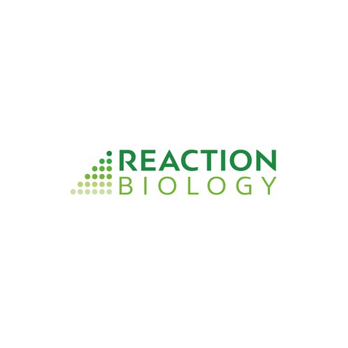 redesign of a logo saying Reaction Biology Design by VisualTherapy