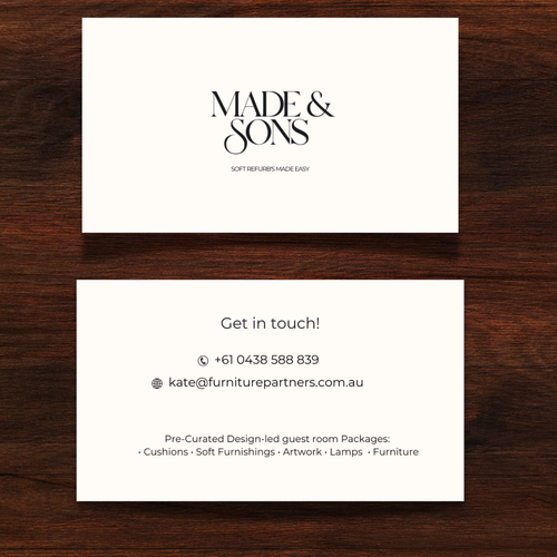 Luxury Meets Ease: Logo & Card Design for Made & Sons Design by Khushbu_Gohil