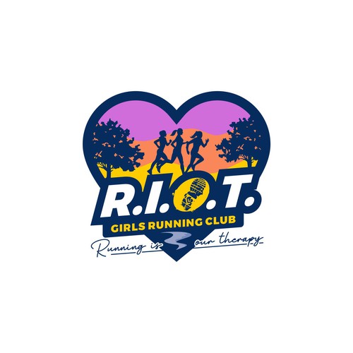 Riot girls running club logo for women runners Design by GraphCulture⭐