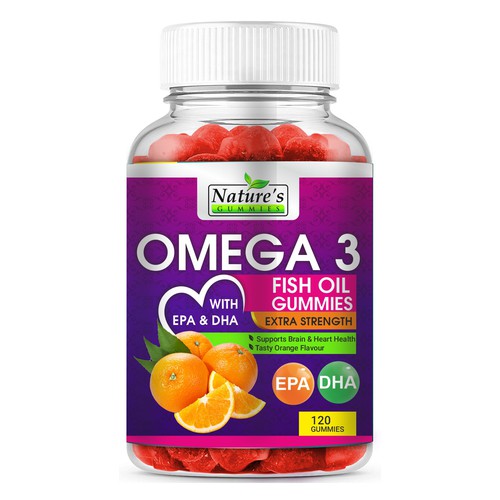 Tasty Omega 3 Fish Oil Gummies Design needed for Nature's Gummies Design réalisé par Hanisha P Patel